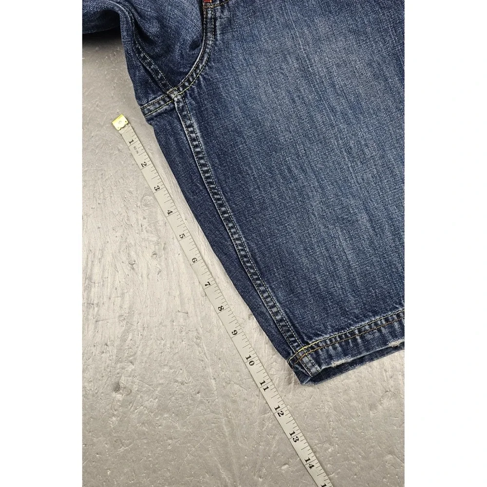 Tommy Hilfiger Jean Shorts Mens 36 Blue Baggy‎ Cargo Distressed Red Label Denim